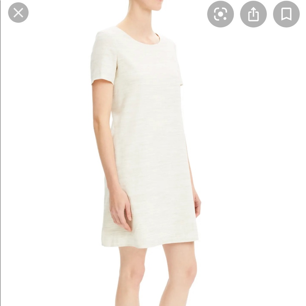 Casual linen-blend dress in off-white